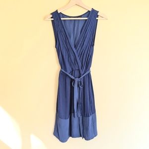 Zara Mini Faux Wrap Dress in Silky Blue
